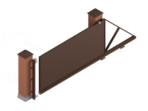 Установка откатных ворот, навесов
