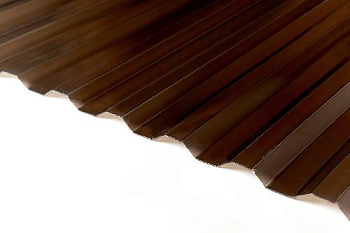 1,3 мм коричневый 1,05х2,00 м поликарбонат монолитный профилированный (трапеция)