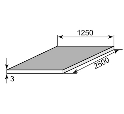 Лист г/к 3,0х1250х2500 мм Ст3