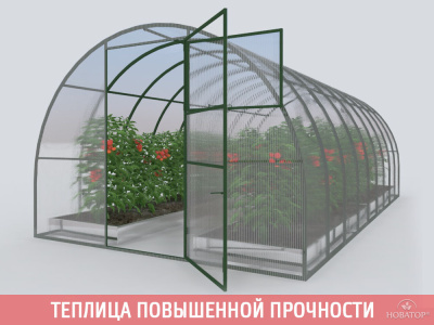ПРЕМИУМ каркас теплицы 3х4х2,3 м (шаг дуг 66 см) Новатор